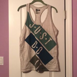 Nike tank top just do it logo print grey large